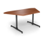 Center Stage, Trapezoid Table Height Table. Oiled Cherry & Black Weldment-1